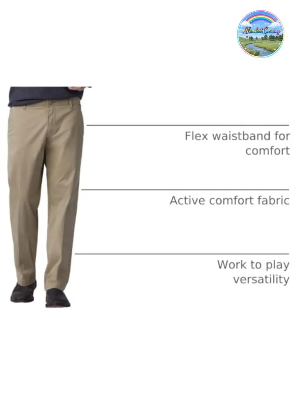 Lee Big & Tall Straight Fit Casual Chino Pants, 98% Cotton 2% Spandex, Zipper